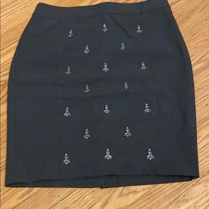 NWOT Ann Taylor Gray Beaded Skirt